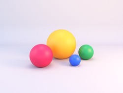 Colorful Balls and sphere in studio