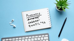 The concept of making up complex passwords written in a notepad.