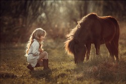 little girl and horse