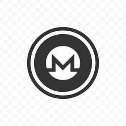 Vector illustration of Monero coin icon in dark color and transparent background(png).