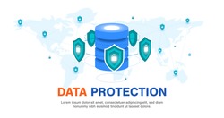 Global data security, personal data security, cyber data security online concept illustration, Internet security or information privacy - protection idea, software access data confidential, abstract