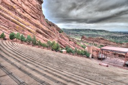 The Red Rocks Amphitheater lanscape formations  in Denver Colorado