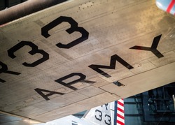 Underside of a Military United States Airplane Wing