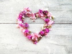 beautiful flowers heart shape for valentine day background