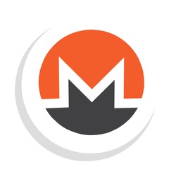 vector illustration of monero xmr crypto currency logo icon.  minimalist flat vector eps 10
