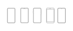 Mobile phone mockup vector illustration. Smartphone outline simple modern design