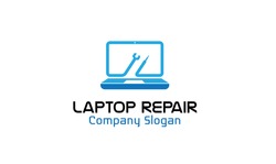 Creative Laptop Repair Logo Vector Symbol Design illustration