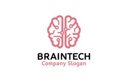 Creative Smart Brain Tech Logo Vector  Design Illustration