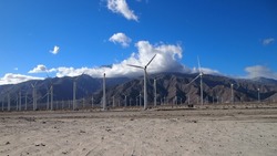Giant wind turbine in Palm Springs California