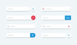 Search bar. Search forms for websites. www search. Web and ui interface.