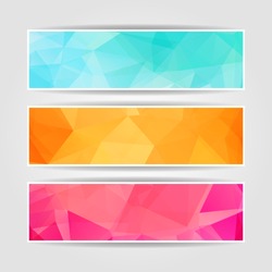 Abstract Triangular Polygonal vector banners set