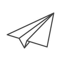 black linear paper plane icon