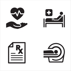 Medical Services And Healthcare Black Icon Set 2