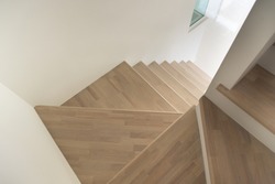 Pattern of Wooden stairs in the house.