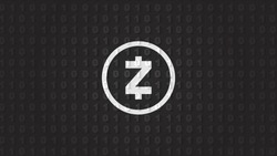 Zcash crypto currency Binary wallpaper with logo. Black and silver