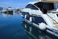 Luxury Yachts in marina 
