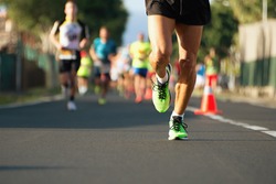 Marathon running in the light of evening