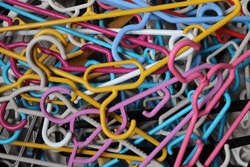 colored clothes hangers made of plastic