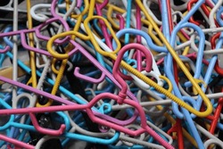 colored clothes hangers made of plastic