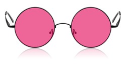 Round hippy glasses with pink lens