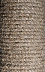 detailed texture of tightly wound hemp rope, cat scratcher