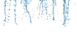 close up of  a water splash on white background