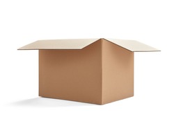 close up of  a cardboard box on white background