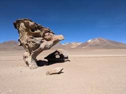 Natural rock formation caused by wind erosion