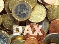 DAX 
The letters D, A and X on a cash pile, eyecatcher a euro coin