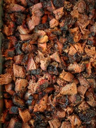 Slow smoked brisket burnt ends
