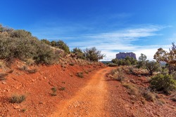 Blue Skies & white clouds in Red Rock Country near Sedona, Arizona. Panoramic vistas. Biking, hiking, & walking trails. Beautiful sunrises & sunsets. Unsurpassed Southwestern landscape colors.