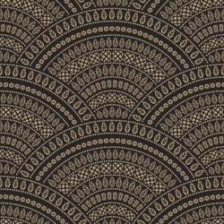Vector abstract seamless geometrical background from dark beige and black fan shaped ornate elements with ethnic patterns 