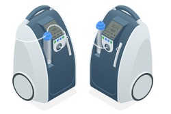 Isometric Home Medical Oxygen Concentrator. Medical oxygen concentrators for patients with COVID-19.