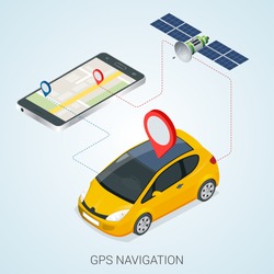 Mobile gps navigation concept. Vector