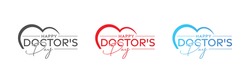 World, international happy Doctor's Day flat vector logo design 