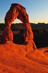 Sunset at Delicate Arch, Arches National Park, Moab, Utah, USA