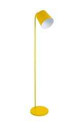 Modern yellow floor lamp isolated on white background