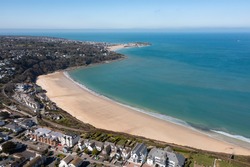 Aerial photograph taken near Carbis bay Beach, St Ives, Cornwall, England
