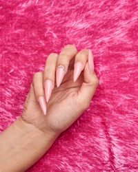 Bubblegum Pink Gel Sculptured Nails