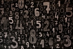 Background of numbers. from zero to nine. Numbers texture. Finance data concept. Mathematic. Seamless pattern with numbers. financial crisis concept. Business success.