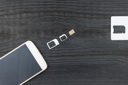 SIM card and phone, Mini-SIM, Micro-SIM.