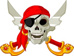 Pirate Skull and crossed sables