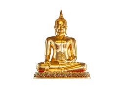 Golden buddha isolated on whitebackground with clipping path
