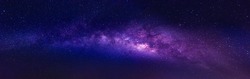 The universe of the Milky Way galaxy with stars on the night sky background. There is a disturbing light from the stars. noise