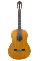 A classical guitar isolated on a white background