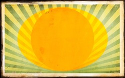 retro grunge sunburst background with texture space