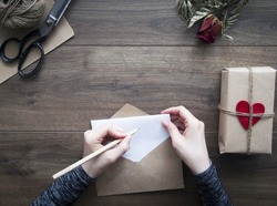 Writing love letter for valentine's day