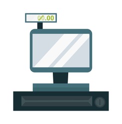 Cash register touch screen vector