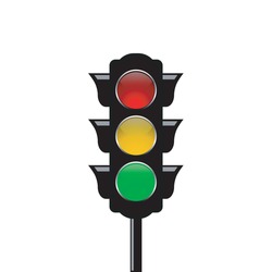3D traffic lights icon, vector illustration