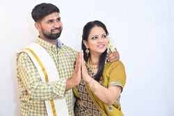 Portrait of south Indian couple together